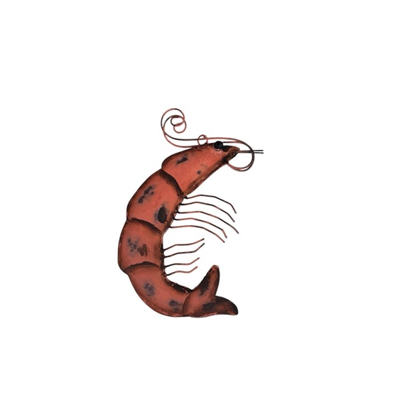 Metal Shrimp Ornament Coastal Christmas Tree Decor - Picture 5 of 6